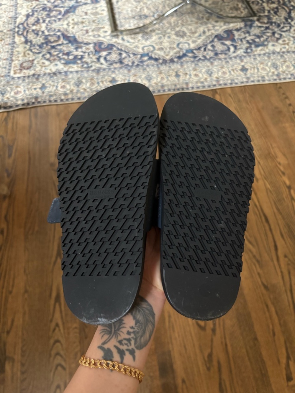 Hermes Chypre Sandals - dark blue - Picture 4 of 5